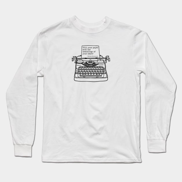 Wordsworth Fill Your Paper, Black, Transparent Background Long Sleeve T-Shirt by Phantom Goods and Designs